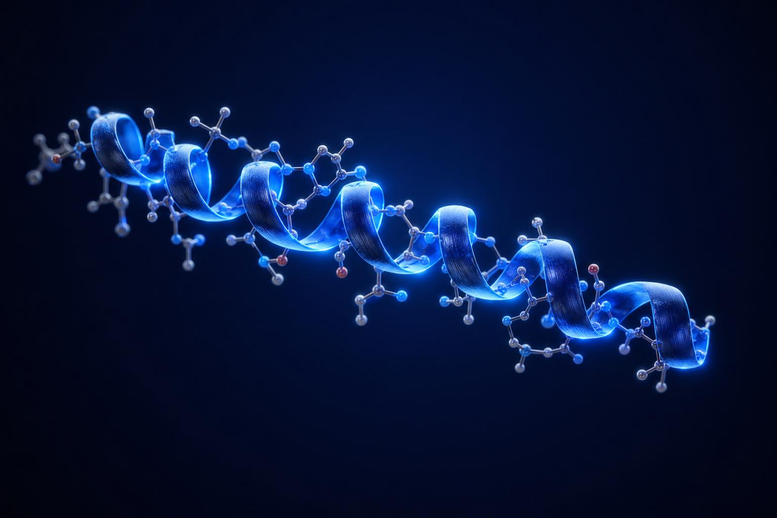 3D render of the GLP-1 peptide hormone molecule